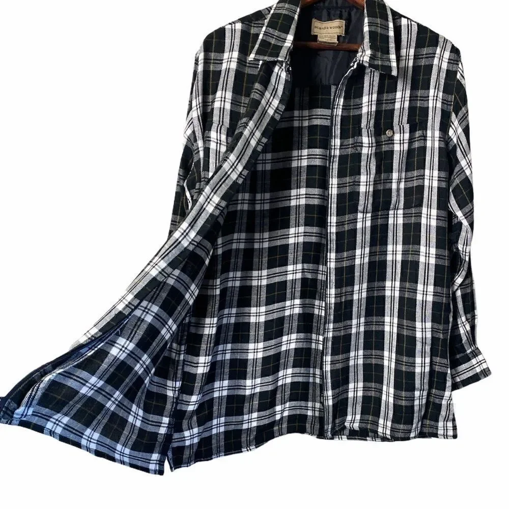 Scandia Woods Plaid Flannel Zip Up Shirt‎